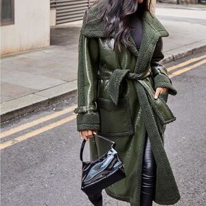 PLT green fur coat